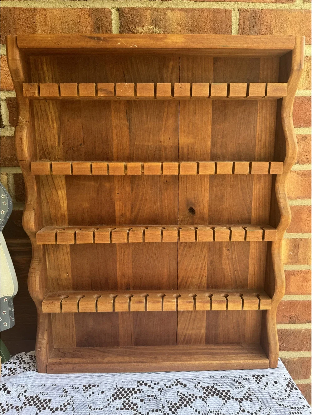 Vintage Cottage core Wooden Wall-Mounted Spoon Rack